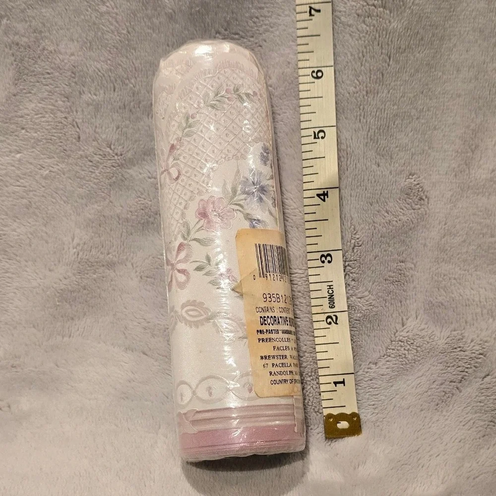 Brewster Wallcovering Floral Lattice Wallpaper Border Pink Blue 5 Yds‎ 935B12126